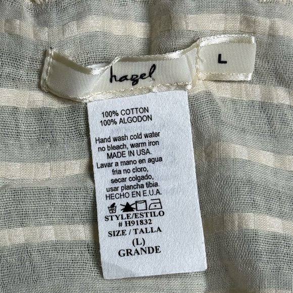 Hazel Crochet Scarf/Shawl - Cream Color - 100% Cotton - Picture 6 of 7